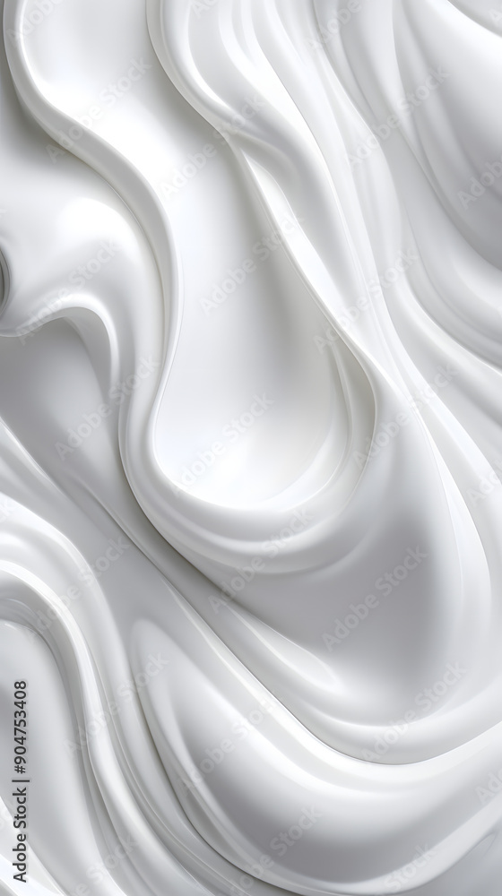Obraz premium Digital white cream curve sculpture abstract graphic poster background