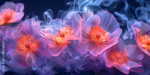 Discover the Vibrant Floral Artistry combined with mesmerizing Ethereal Smoke Effects