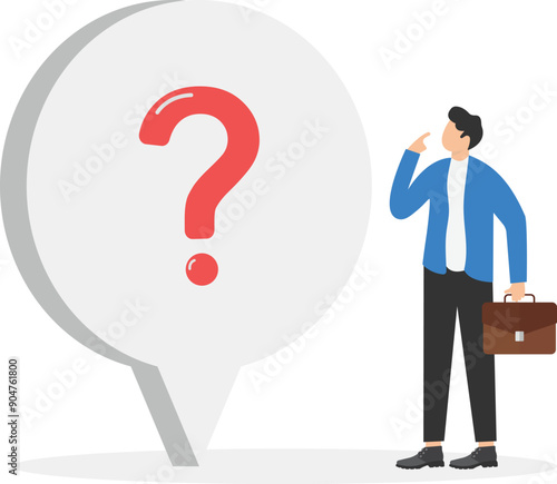 question mark on a blue background, people silhouettes, isometric image