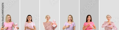 Collage of many women with ...