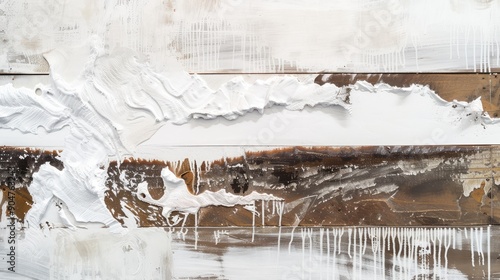 Wallpaper Mural Abstract Wooden Texture Painting in Neutral Tones Torontodigital.ca