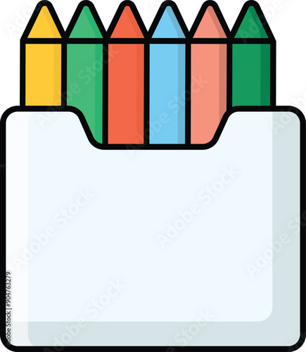 colorful crayon icon design illustration