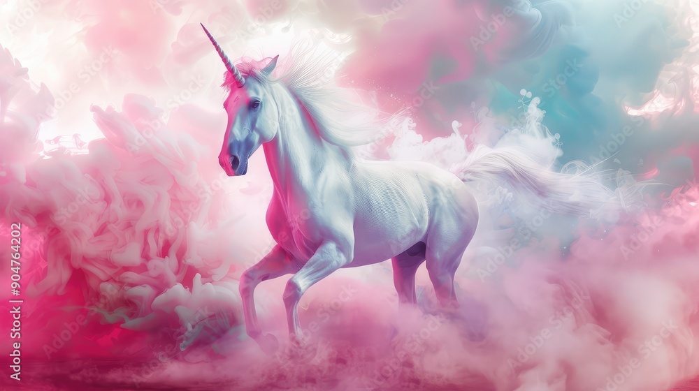 Majestic Unicorn Galloping Through Dreamy Clouds Majestic Unicorn Galloping Through Dreamy Clouds