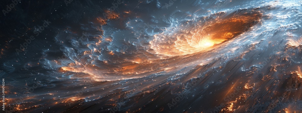 Accents of White and Orange: For the swirling accretion disk and distorted stars, adding a touch of drama and energy. Accents of White and Orange: For the swirling accretion disk and distorted stars, adding a touch of drama and energy.