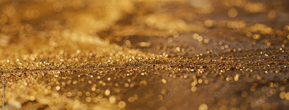 Golden Glitter Sparkling with Soft Bokeh Lights Golden Glitter Sparkling with Soft Bokeh Lights