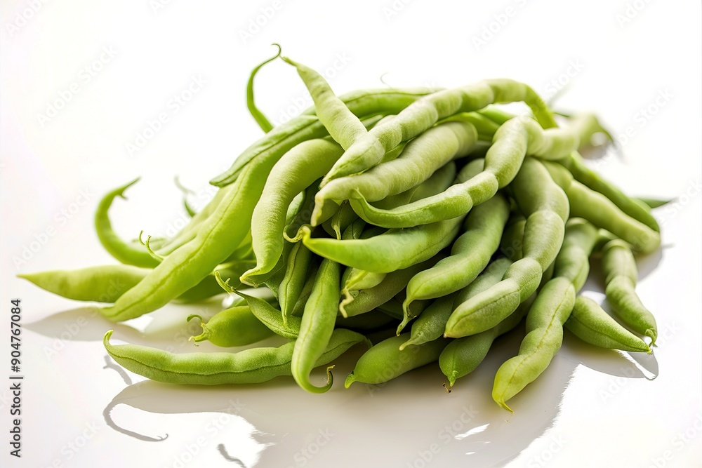 Fresh green beans isolated on white background Fresh green beans isolated on white background