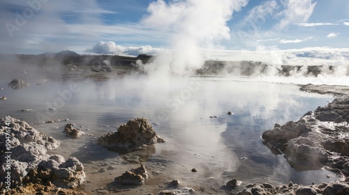 Serene Geothermal Spring Landscape