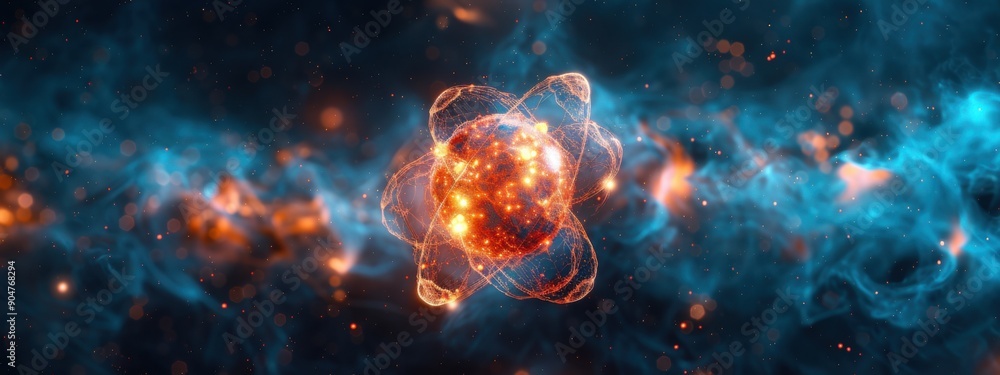 Cosmic explosion in a fiery nebula against a starry background, blending elements of fantasy and science fiction in a mystical universe. Cosmic explosion in a fiery nebula against a starry background, blending elements of fantasy and science fiction in a mystical universe.