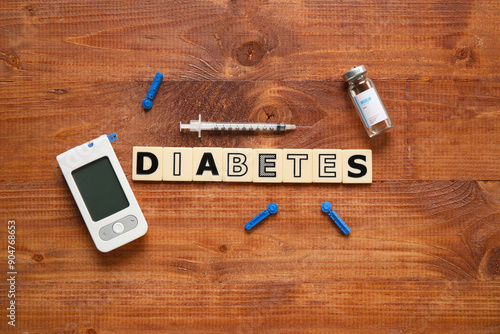 Word DIABETES with glucomet...