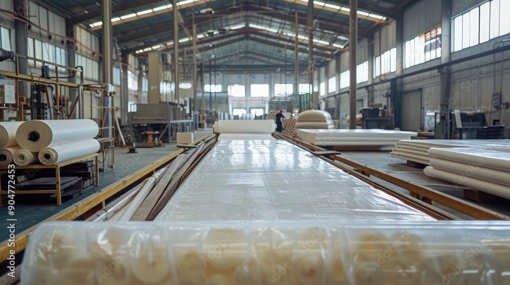 Fototapeta premium Modern Industrial Warehouse Production Line