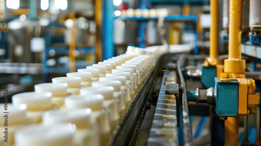 Automated Factory Production Line with Containers Automated Factory Production Line with Containers