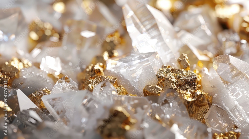 Glittering Crystals with Gold Accents Glittering Crystals with Gold Accents