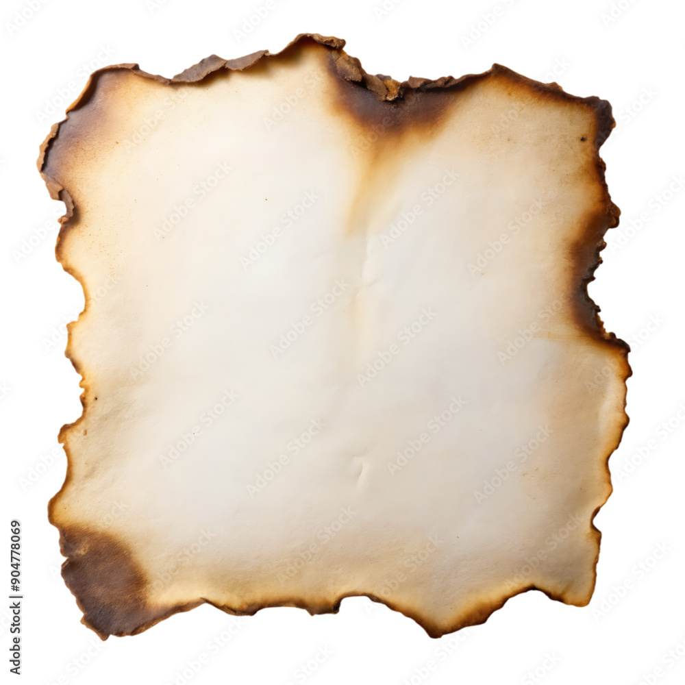 Fototapeta premium burn paper page edge with fire on transparent background