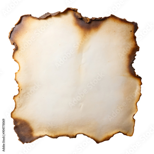 burn paper page edge with fire on transparent background