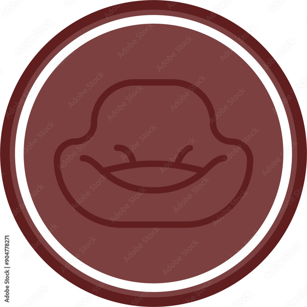 Bean Bag Vector Line Double Circle Maroon Bean Bag Vector Line Double Circle Maroon
