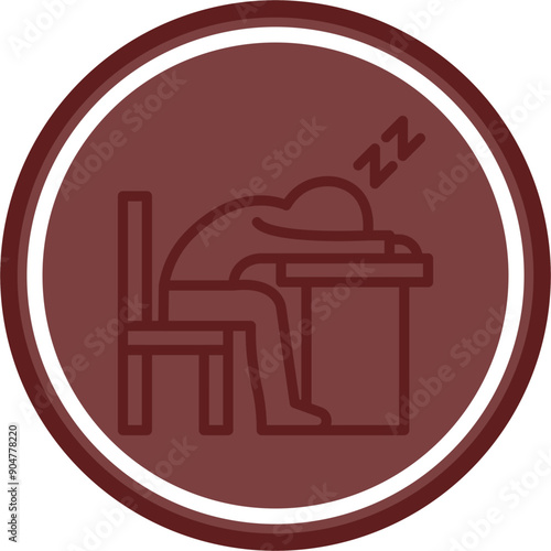Lazy Vector Line Double Circle Maroon