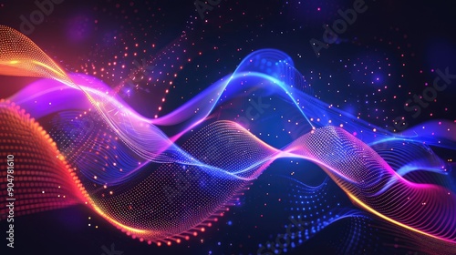 Wallpaper Mural Vibrant Abstract Light Waves Torontodigital.ca