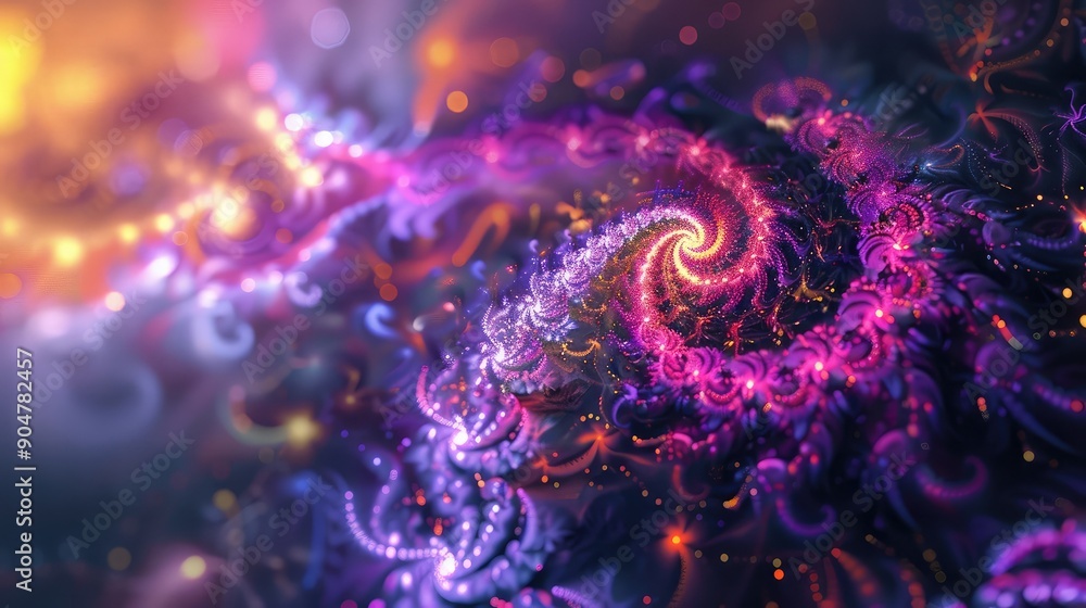 Vivid Abstract Fractal Art in Spiraling Patterns Vivid Abstract Fractal Art in Spiraling Patterns