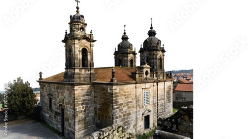 Large stone building with clock