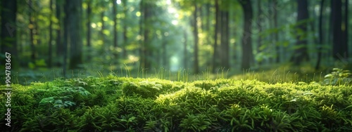 Forest Floor: Depict a rich and diverse ecosystem on the ground.