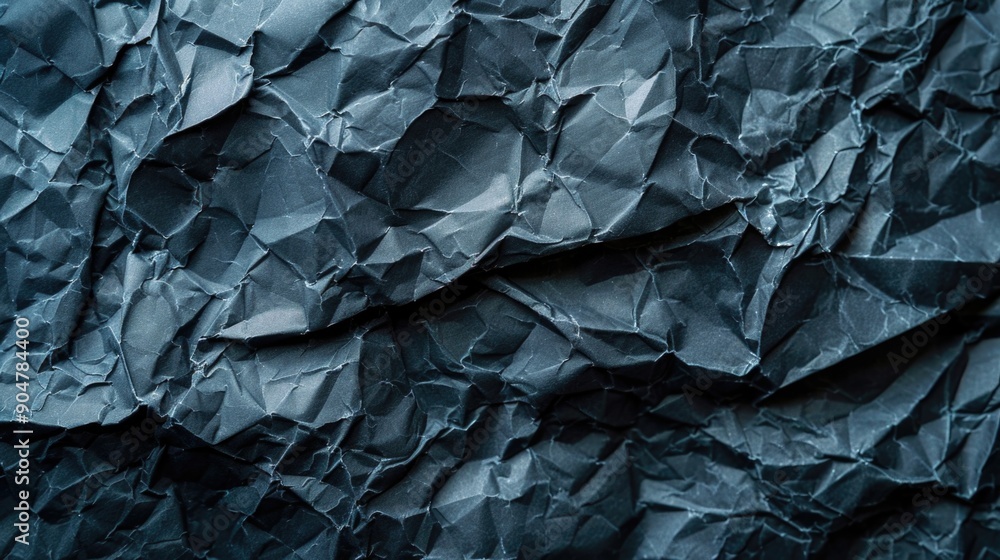 Fototapeta premium Crumpled blue paper texture