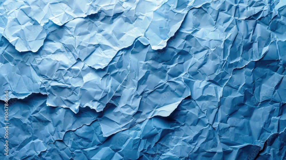 Obraz premium Blue crumpled paper texture