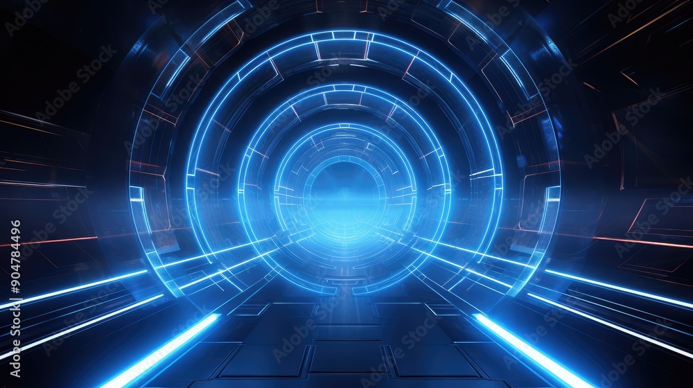 Futuristic Sci-Fi Cyber Tunnel Futuristic Sci-Fi Cyber Tunnel