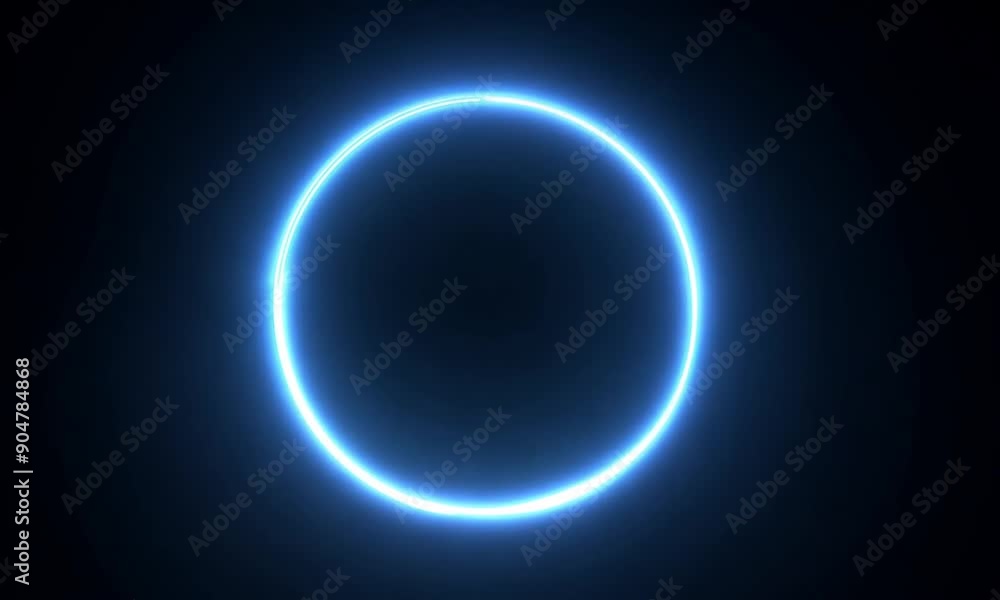 Abstract Blue Neon Circle