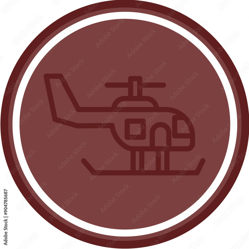 Helicopter Vector Line Double Circle Maroon Helicopter Vector Line Double Circle Maroon