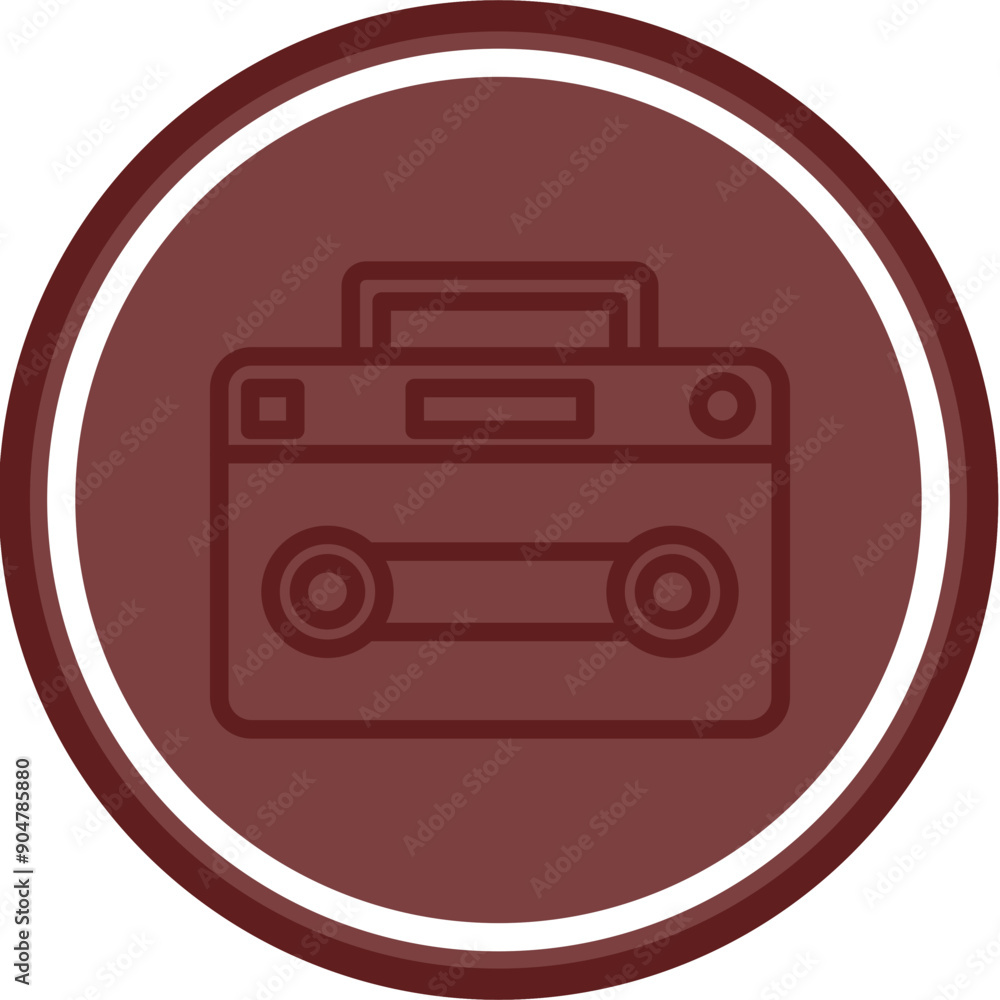 Tape recorder Vector Line Double Circle Maroon Tape recorder Vector Line Double Circle Maroon