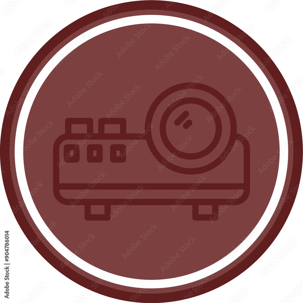 projector Vector Line Double Circle Maroon projector Vector Line Double Circle Maroon
