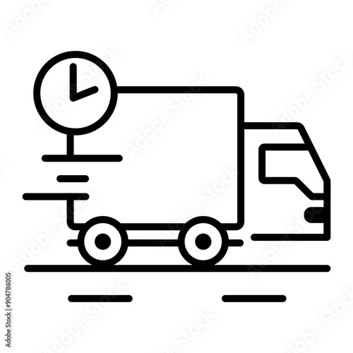 A linear icon of fast delivery service