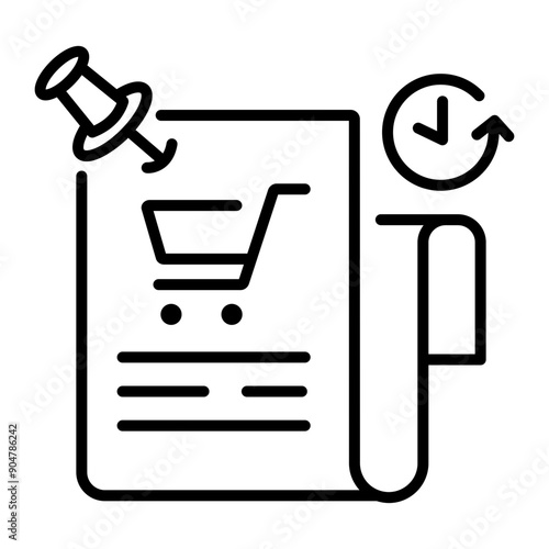 An outline style icon of order history