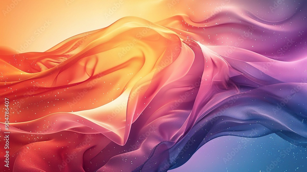 Celestial Drapery: A vibrant tapestry of silk dances in the cosmic wind, its iridescent folds ablaze with the warm glow of a distant sun. Celestial Drapery: A vibrant tapestry of silk dances in the cosmic wind, its iridescent folds ablaze with the warm glow of a distant sun.