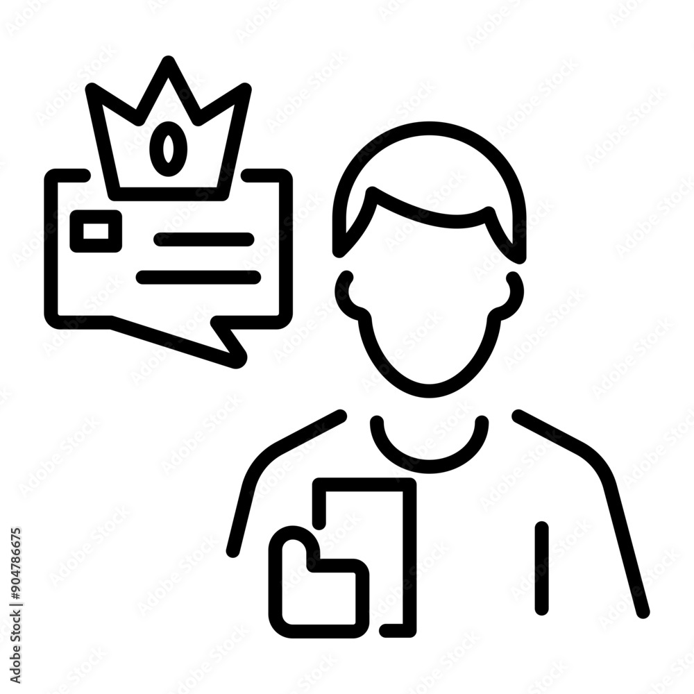 An outline style icon of customer loyalty An outline style icon of customer loyalty