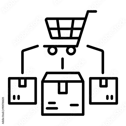 A line style icon of product description