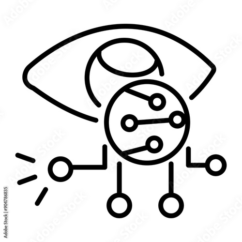 Smart lens icon in line style