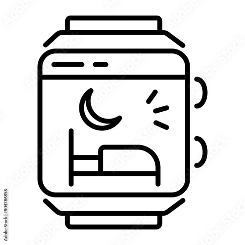 A sleep tracker watch icon in linear style 