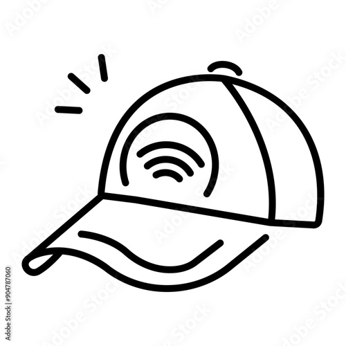 A line style icon of smart cap