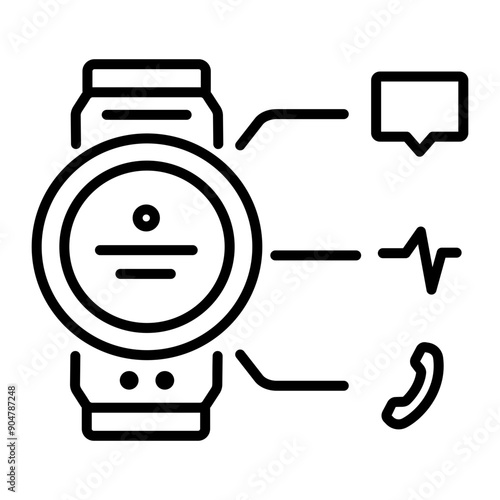 A line icon of smartwatch 