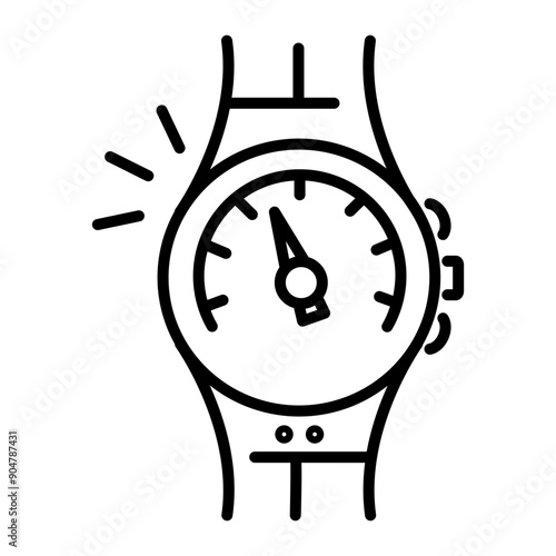 A barometer watch icon in linear style