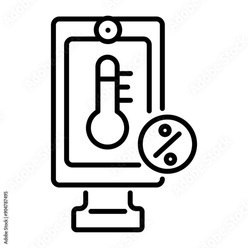 A line style icon of temperature sensor 
