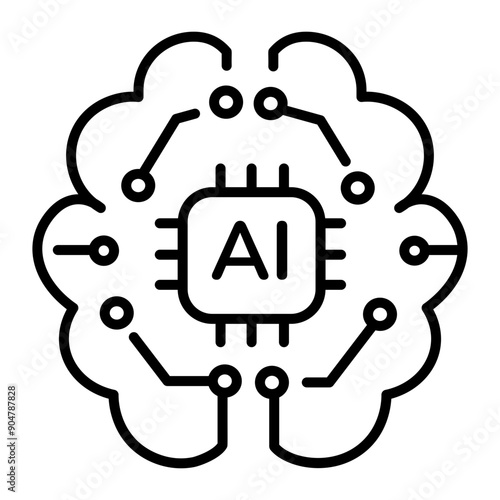 An ai model icon designed in linear style 