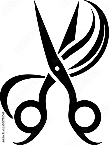 black and white scissors vector icon