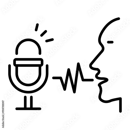 An outline style icon of voice recognition 