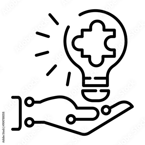 A linear style icon of customized solution