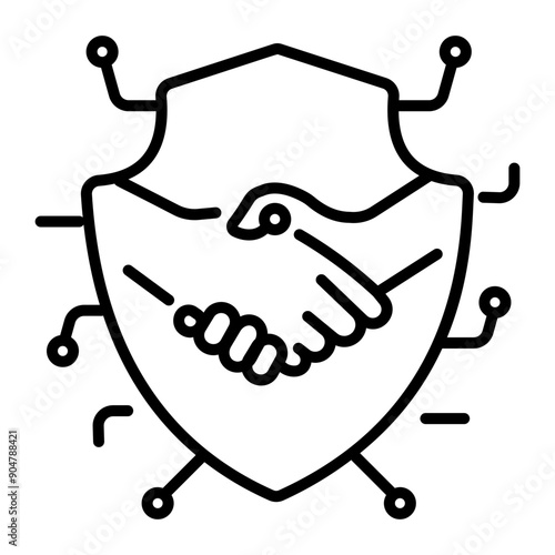 A trustworthy ai linear style icon 