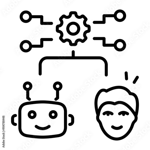 A turing test linear style icon 