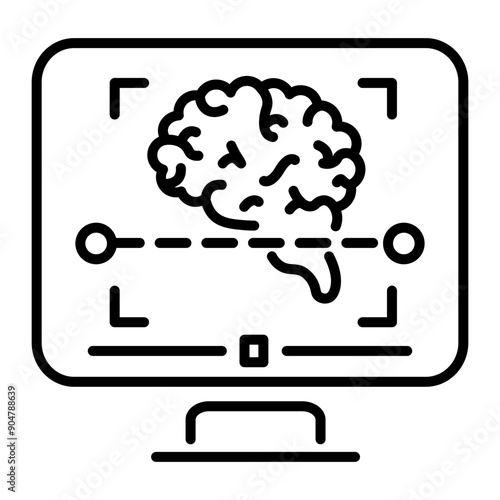 A brain scan icon in linear style 