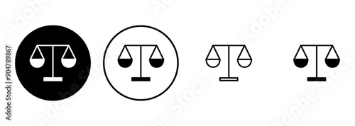 Scales icon set . Law scale icon. Justice sign